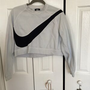 Nike Women's Light Gray Sweatshirt with Black Swoosh *SOLD*